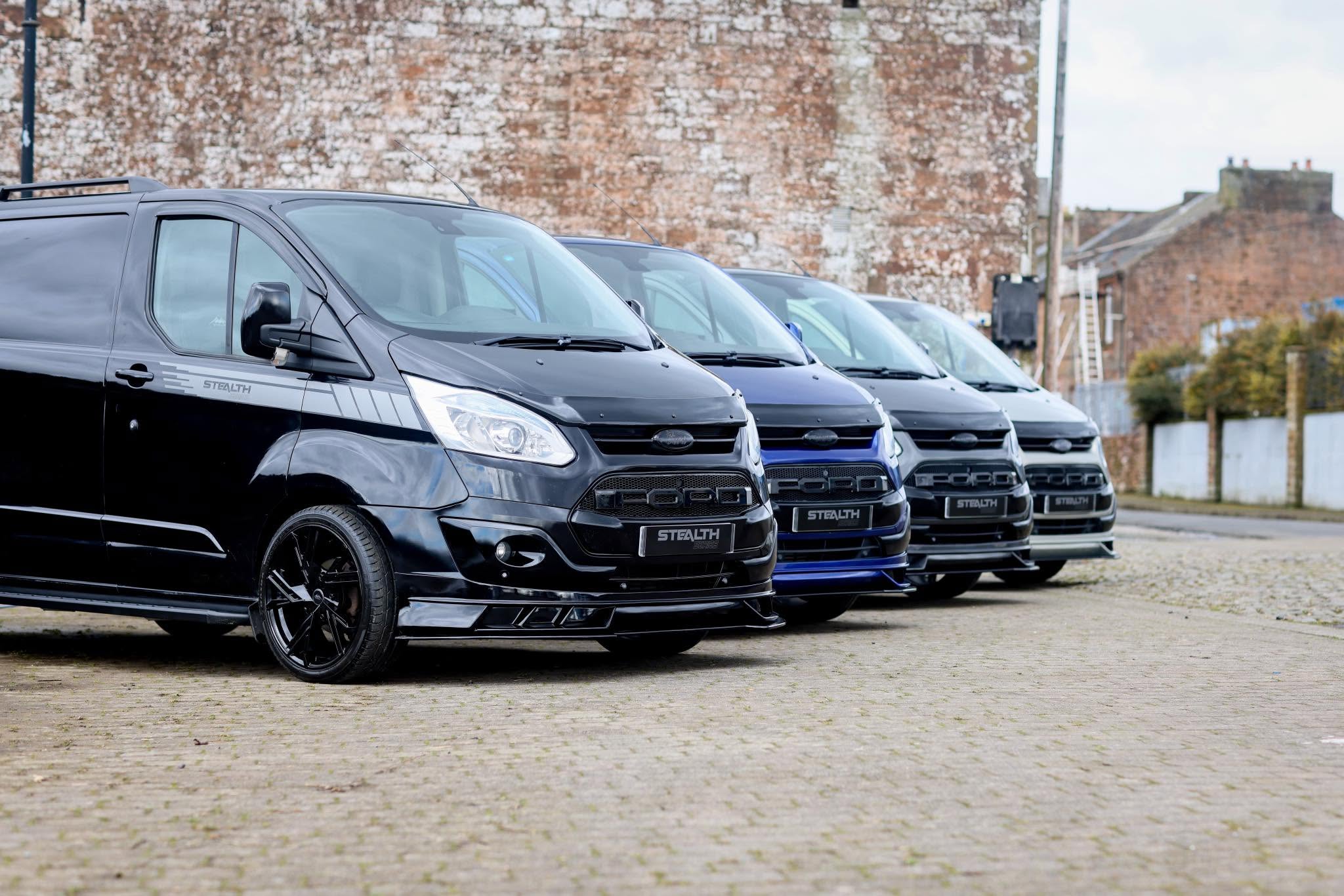 Three STEALTH Ford Transit Custom vehicles